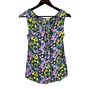 Boden Floral Sleeveless Blouse - Pink, Yellow, Green